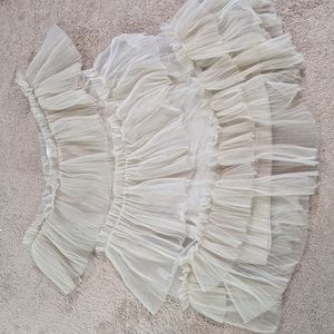 Beige tulle H&M unique limited edition off shoulder dress